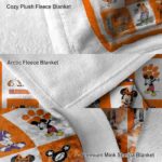 clemson tigers mickey minnie orange white blanket premium grade