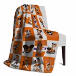 clemson tigers mickey minnie orange white blanket top rated