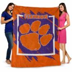 clemson tigers splatter effect orange blanket best selling