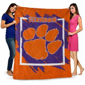 clemson tigers splatter effect orange blanket fashion forward