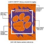 clemson tigers splatter effect orange blanket best selling