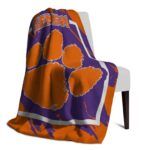 clemson tigers splatter effect orange blanket best selling