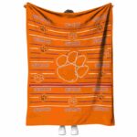 clemson tigers striped pattern orange blanket best selling