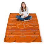 clemson tigers striped pattern orange blanket best selling