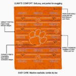 clemson tigers striped pattern orange blanket best selling