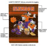 clemson tigers three musketeers orange blanket best selling