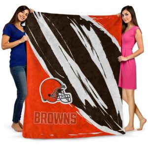 cleveland browns brushstrokes brown white blanket fashion forward