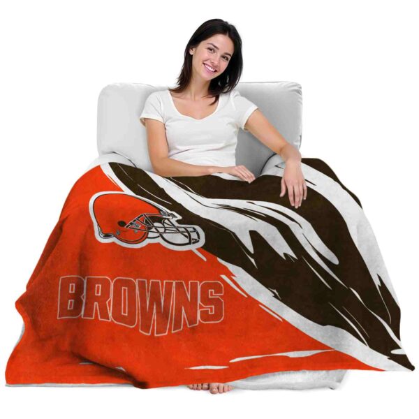 cleveland browns brushstrokes brown white blanket latest model