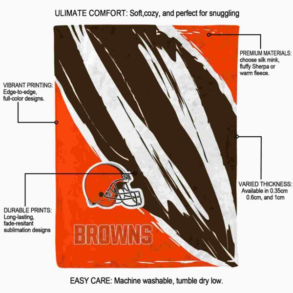cleveland browns brushstrokes brown white blanket new arrival