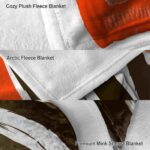 cleveland browns brushstrokes brown white blanket premium grade