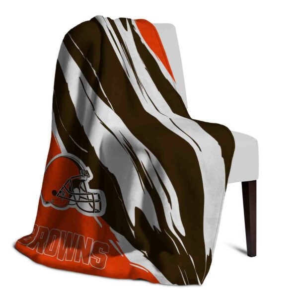 cleveland browns brushstrokes brown white blanket top rated