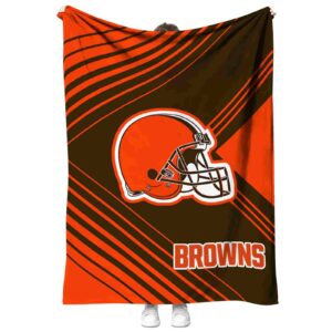 cleveland browns diagonal stripes brown blanket best selling