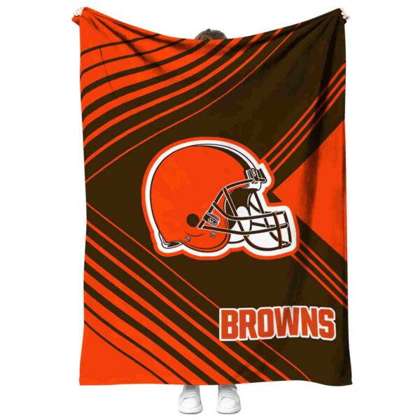 cleveland browns diagonal stripes brown blanket best selling