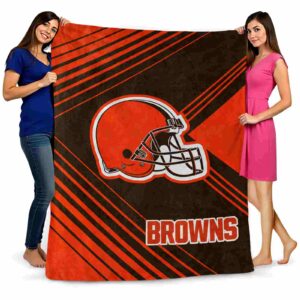 cleveland browns diagonal stripes brown blanket fashion forward