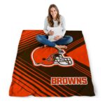 cleveland browns diagonal stripes brown blanket high quality