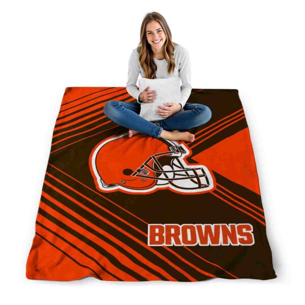 cleveland browns diagonal stripes brown blanket high quality