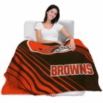cleveland browns diagonal stripes brown blanket latest model