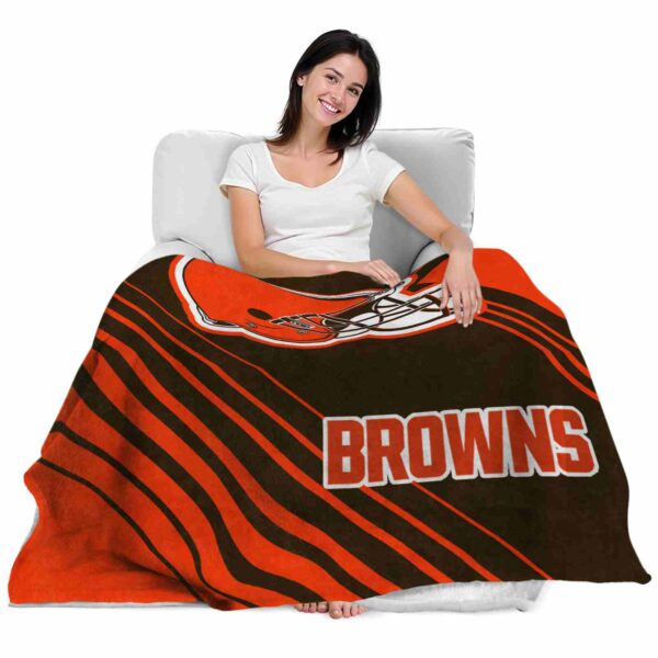 cleveland browns diagonal stripes brown blanket latest model