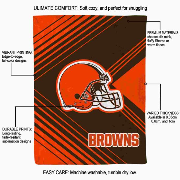 cleveland browns diagonal stripes brown blanket new arrival