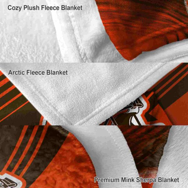 cleveland browns diagonal stripes brown blanket premium grade