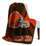 cleveland browns diagonal stripes brown blanket top rated