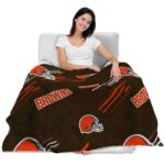 cleveland browns fan spirit brown blanket latest model