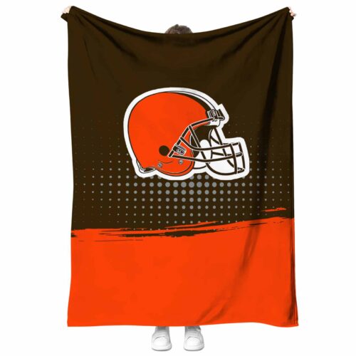 cleveland browns gradient dots brown blanket best selling