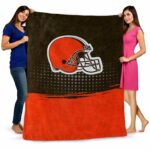 cleveland browns gradient dots brown blanket best selling