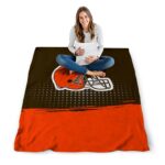cleveland browns gradient dots brown blanket best selling