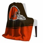 cleveland browns gradient dots brown blanket best selling