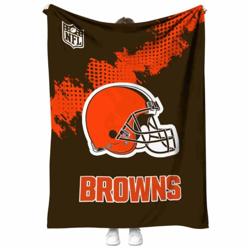 cleveland browns grunge texture brown blanket best selling