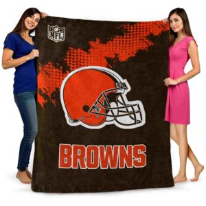 cleveland browns grunge texture brown blanket fashion forward