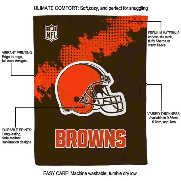 cleveland browns grunge texture brown blanket new arrival