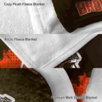 cleveland browns grunge texture brown blanket premium grade