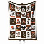 cleveland browns mickey minnie brown white blanket best selling