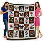 cleveland browns mickey minnie brown white blanket fashion forward