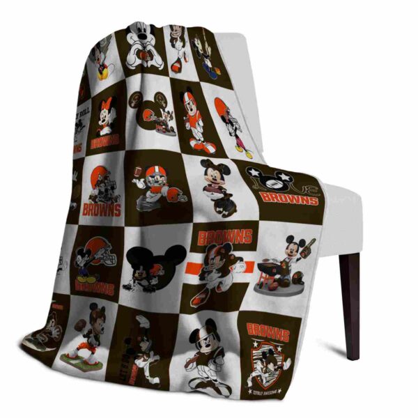 cleveland browns mickey minnie brown white blanket top rated