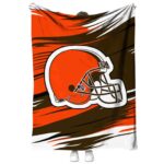cleveland browns paint streaks brown white blanket best selling