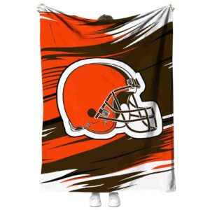 cleveland browns paint streaks brown white blanket best selling