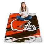 cleveland browns paint streaks brown white blanket high quality