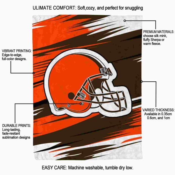 cleveland browns paint streaks brown white blanket new arrival