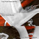 cleveland browns paint streaks brown white blanket premium grade