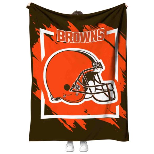 cleveland browns splatter effect brown blanket best selling
