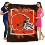 cleveland browns splatter effect brown blanket best selling