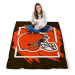 cleveland browns splatter effect brown blanket best selling