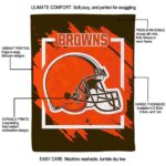 cleveland browns splatter effect brown blanket best selling