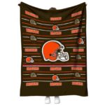 cleveland browns striped pattern brown blanket best selling