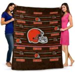cleveland browns striped pattern brown blanket best selling