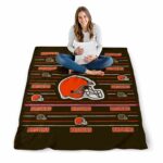 cleveland browns striped pattern brown blanket best selling