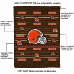 cleveland browns striped pattern brown blanket best selling